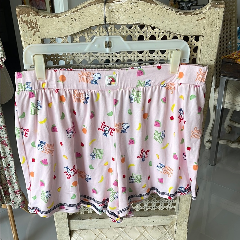 Peanuts Snoopy & Charlie Brown Set of 2 Pink & Gray Multi Color Pajama Shorts